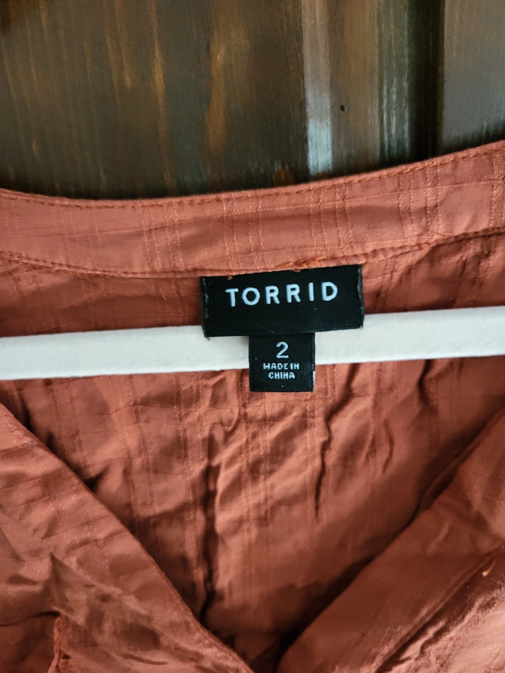 Torrid Rust V-Neck Button-Front Blouse - Picture 2 of 2